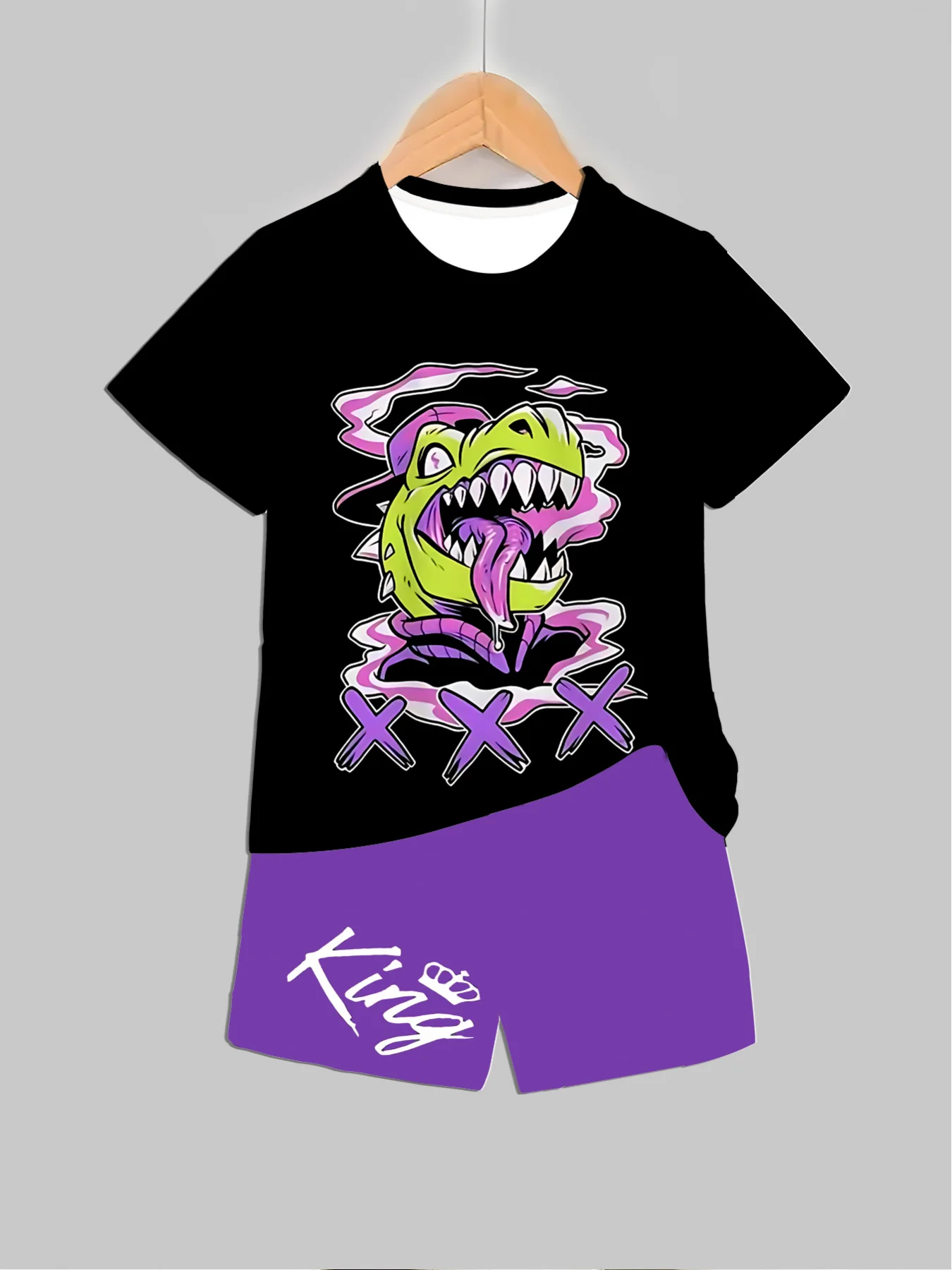 Baby Clothing Usa - Neue Dinosaurier-bedruckte Outfits, Tops + Shorts,